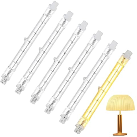 QarulG 6 Pack R7s Halogen Bulb, 118mm 230W 230V Dimmable Non-Flicker
