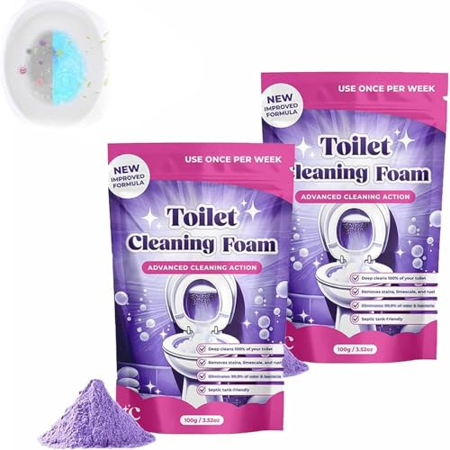 Aktivschaum WC-Reiniger, 2026 Neu Toilettenreiniger Schaum Schnellwirkend, Entfernt Kalk & Flecken in 20 Minuten, Kraftvoller WC Reiniger für Saubere Toilette Ohne Schrubben (2 Stück)