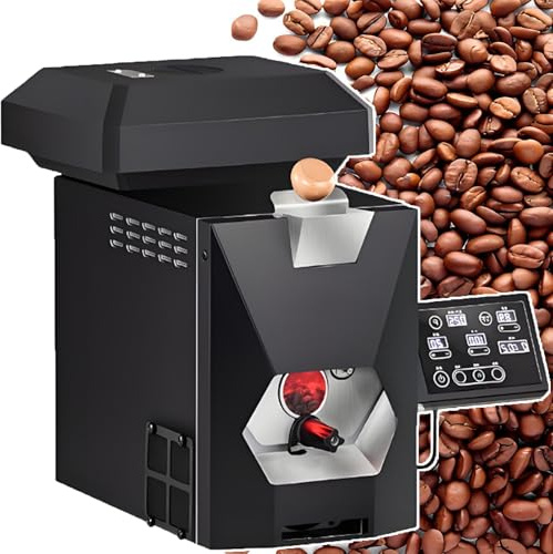 Automatic Hot Air Coffee Roaster Machine, 200g Capacity, Professional Coffee Bean Roaster with Dual Exhaust, 9 Precision Profiles & Manual Control for Enthusiasts