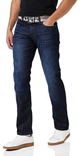 Enzo Herren Straight Jeans, Blue Darkwash, 30 W/32 L