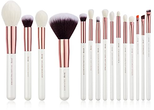Jessup 15Pcs Pearl White/Rose Gold Professional Makeup Brushes Set Make up Brush Tools kit Foundation Powder Definer Shader Liner T222