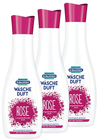 Dr. Beckmann Wäscheduft Rose | für frischen und langanhaltenden Duft | ohne Weichspüler und für alle Textilien geeignet | 3er Pack (3x 250 ml)