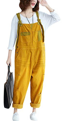 Youlee Donna Inverno Autunno Tracolla regolabile Tute senza maniche Salopette a gamba larga Pagliaccetti