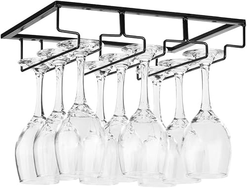 Soporte de almacenamiento para copas de vino, para colgar en la pared de hierro y vino con capacidad para 10 – 15