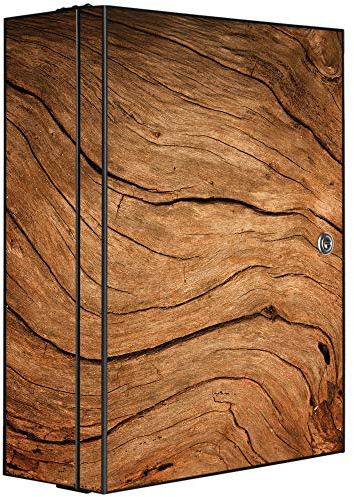 banjado Medizinschrank abschliessbar mit Motiv Trockenes Holz 35x46x15cm - großer Arzneischrank für die Hausapotheke - Medikamentenschrank aus Metall zur Medikamenten Aufbewahrung