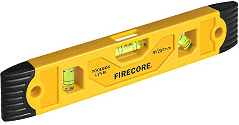 Spirit Level, Firecore Small Spirit Level, Level Tool, Magnet Torpedo Level with 3 Bubble 45°,90°,180°, 230mm/9Inch - FSL230PC