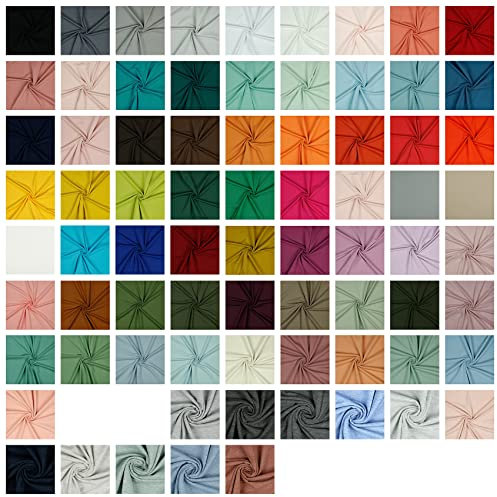 Jerseystoff Uni Meterware Tex Standard 100 zertifiziert 69 Farben zur Auswahl Uni + Meliert (021 I Dunkelbraun, 50 x 150cm)