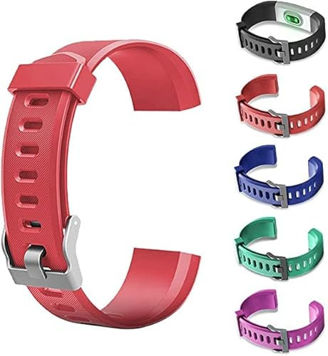 1 Bracelet de Rechange pour Montre Intelligente ID115Plus HR, Bracelet de Rechange réglable en Silicone Souple, Bracelet de Rechange coloré pour Montre connectée Fitness Tracker (Pas de traqueur)
