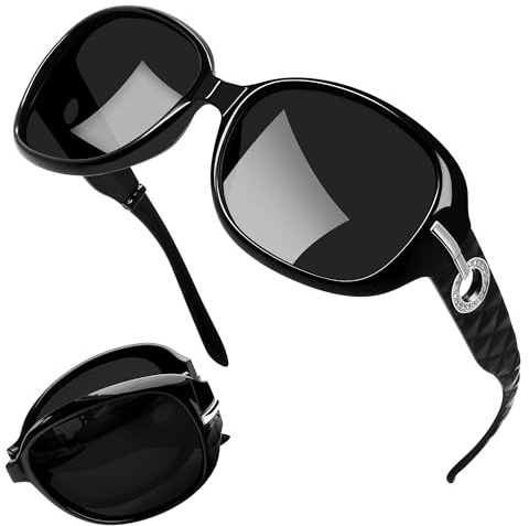 Joopin Plegables Gafas de Sol Mujer Polarizadas Grandes Negras de Moda Protección UV400 Fashion Oversize Foldable Sunglasses Women Oculos de Sol Mujer