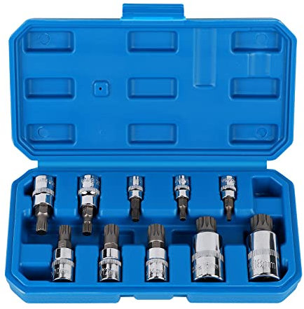 CPROSP Douille Torx Male 1/2'', 1/4'', 3/8'', Embout Torx 12 Pans M4 M5 M6 M8 M10 M12 M14 M16 M18, Douille Allen avec Boîte