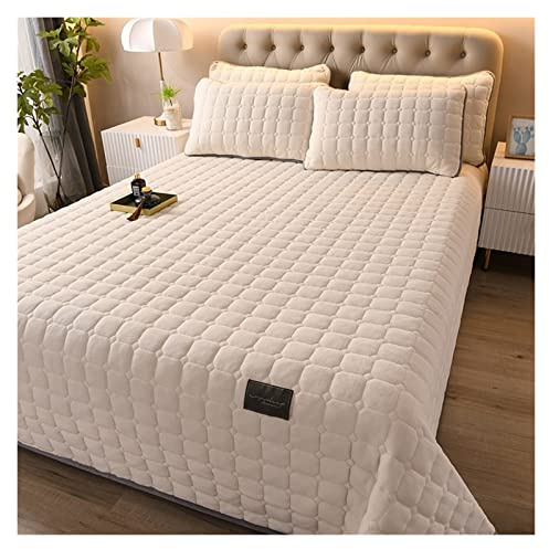 uyeoco Couvre lit 2 Personnes 220x240/240x260 Dessus De Lit Matelassé 3 pièces en Velours Jeté De Lit Multifonction Léger Couverture avec 2 Taies d'oreiller (Color : M, Size : 230 * 250cm)