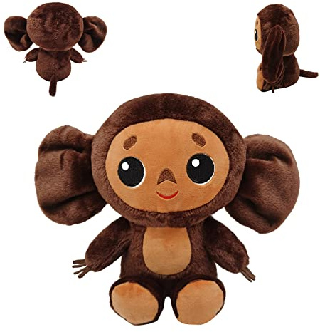 JIASHA Cheburashka Monkey Lustiger Plüsch, Große Ohren AFFE Kuscheltier | Weicher flauschiger Stoff, Puppe für Kinder Kleinkinder, Begleiter Spielzeug, Geschenk für Fans