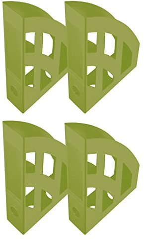 helit H2661053 - Stehsammler the green bridge, DIN A4-C4, 4 Stück, hellgrün, Dokumentenablage aus recyceltem Kunststoff, Blauer Engel zertifiziert | 4 Dokumentenablagen aus Recycling-Kunststoff, Blauer Engel zertifiziert