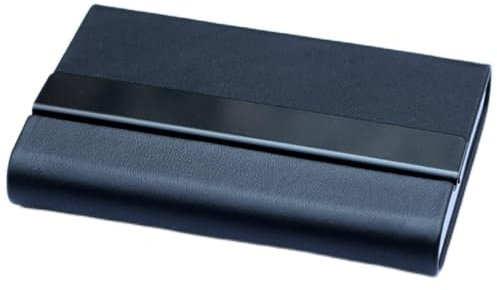 Kartenhülle Leder Visitenkartenetui Herren Business Große Kapazität Visitenkarten Mode Damen Leder Visitenkartenetui Visitenkartenetui Visitenkartenhalter (Color : Schwarz)