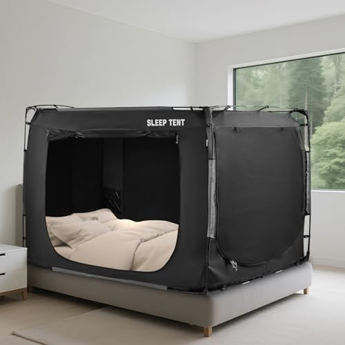 BORNA Bettzelt, Betthimmel, Doppelgröße, tragbare Schlafzelte, Traumzelte für Kinder und Erwachsene, atmungsaktiver Sichtschutz auf dem Bett mit DREI Türen (Matratze Nicht im Lieferumfang enthalten)
