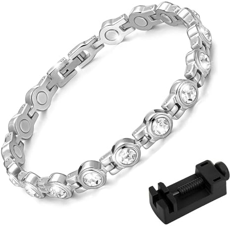 JAWAI Pulsera Magnética de Titanio para Mujer - Regulador Incluido