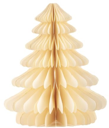 coopz Weihnachtsschmuck Papier Tanne 31 cm rund Aufsteller Weihnachten Baumschmuck, Farbe:Creme