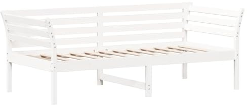 vidaXL Dagbädd vit 75x190 cm massivt furu, gästsäng, säng, soffa, gästsängar, sängar, soffor, dagbädd, dagbäddar, sängram, sängramar
