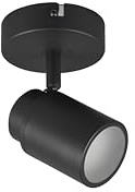 lightling Wandlampe Angelika, Wandspot Strahler, Wand- und Deckenmontage, IP44 Outdoor, exkl. 1 x GU10 max. 5W, Höhe 15 cm, Breite 10 cm, Metall, schwarz matt