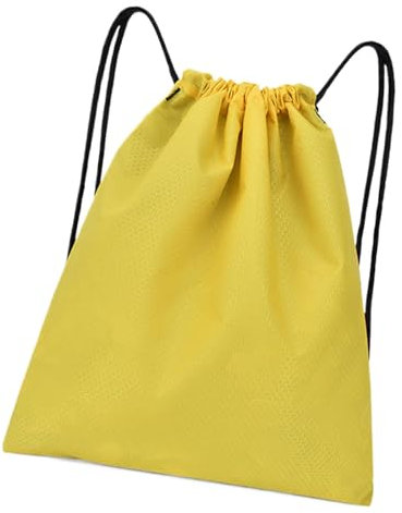 Rucksack mit Kordelzug, Sportrucksack, Training, Turnbeutel, wasserdicht, großes Fassungsvermögen, Kordelzug hinten, Sporttasche mit Kordelzug für Gepäck, gelb, Refer to description