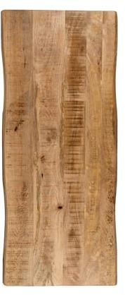 SAM Holzplatte 160x60 cm Toni, Tischplatte aus Mangoholz massiv + raue Oberfläche, Baumkanten-Platte für Heimwerker, geeignet für Arbeitsplatten, Tische & Fensterbretter