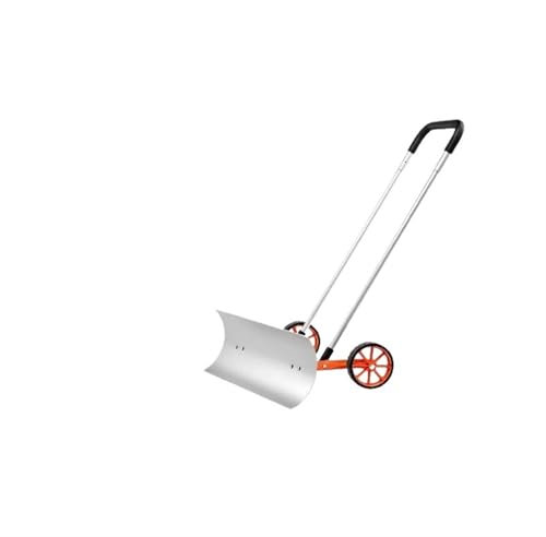 Schneeschaufel mit Rädern 30/36 Zoll for die Auffahrt, robuster Schaufelschieber mit breiter Klinge und U-förmigem Griff aus Aluminiumlegierung(36in)