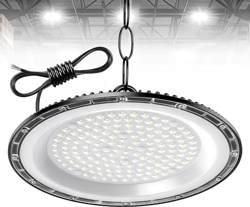 1Pack UFO High Bay Lumière 300W, 20000LM Spot High Bay Lumière Blanc Froid 6500K Projecteur LED Industriel, Étanche IP65 UFO LED Spot Intérieur pour Usine Atelier Garage