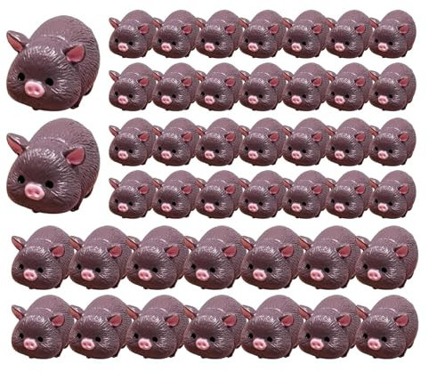 Miniaturschwein, Minischwein Gartendekoration,Resin Miniatur Schwein | Schwarze Schweinefiguren, Spielzeug, Sammlerstück, 50 Stück, für Feengarten, Mooslandschaft, Terrarium, Basteln, Heimdekoration