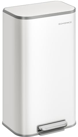 SONGMICS Kitchen Trash Can, 8-Gallon (30 L), Stainless Steel, Soft Close