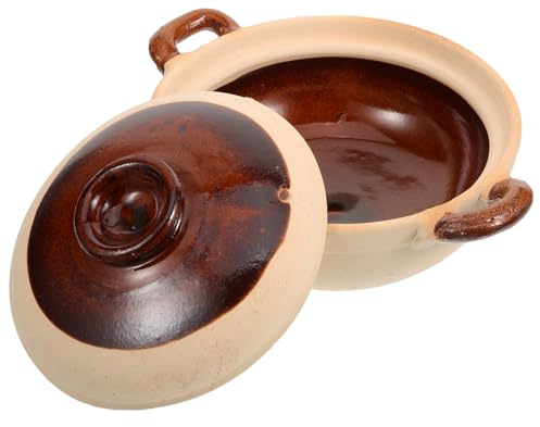 Alipis Casserole Forte Rétention de Chaleur et Conduction Uniforme en Argile 500ml pour Cuisson Maison et Besoins Culinaires Variés