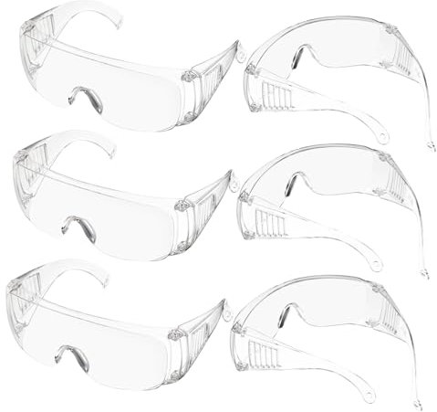 TOPPERFUN 6pcs Lab Protective Glasses Ventilated Louver Lenses Impact-resistant Safety Eyewear Side Shields for Construction and Laboratory Use
