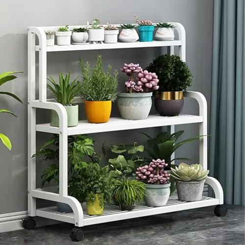 Indoor Plant Stand Metal Storage Rack Shelf for Garden Balcony Patio, Space Saving Corner Shelf for Plants and Flowers