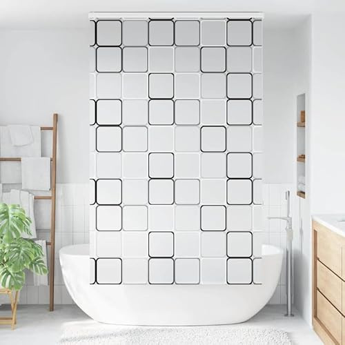 Store de douche avec cassette - 130 x 240 cm - Pour fenêtre de salle de bain - Tissu PEVA - Translucide et facile d'entretien - Idéal pour l'intimité et la protection solaire