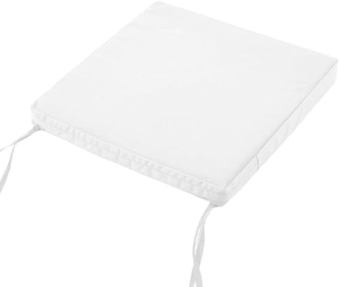 JORTUIO 1/2/4 Piezas Cojin para Sillas Cuadrado 40x40/45x45 /50x50cm, Cojines Acolchado para Silla De Exterior Terraza,Impermeable Cojín De Asiento Suave para Jardin Patio(Blanco,50x50x5cm 1pc)