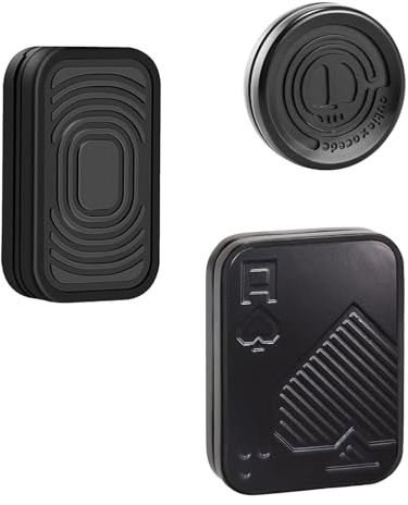 Bufccy Fidget Slider 3 Pack, Magnetische Metall Fidget Spielzeug Haptische Münze Poker Karte, EDC Fidget Handkreisel Spielzeug für Erwachsene, Stress-Angst-ADHS lindern (Schwarz - 3 Satz)