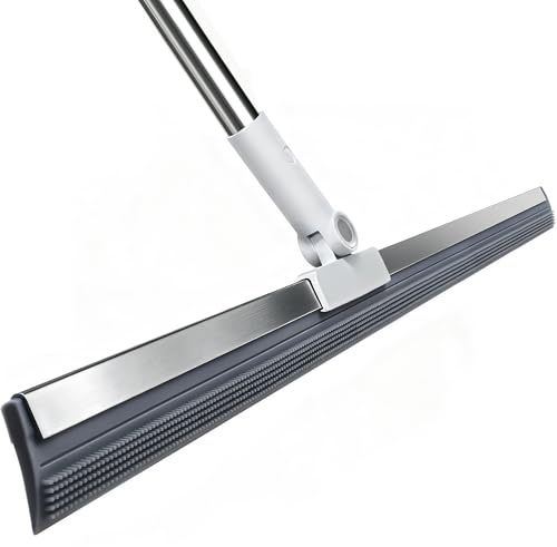 Purexa 19.7'' Large Floor Squeegee for Concrete Floor with 51''-58'' Telescoping Stainless Steel Handle, Squeegee Broom for Removing Water on Tile, Epoxy, Garage, Driveway, Patio