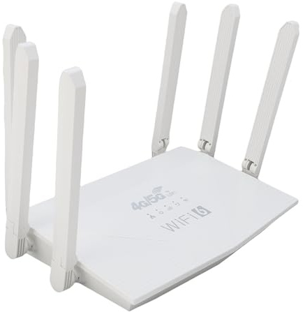 Sxhlseller Router Internet Domestico WiFi6 4G 5G CPE LTE 300Mbps 6 Antenne Router WiFi con Slot per Scheda SIM, Configurazione Semplice per Piccoli Uffici