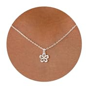 KINHOPI Silver Necklaces for Women 925 Silver Flower Pendant Necklace Trendy Minimalist Jewellery Gifts for Women Girl