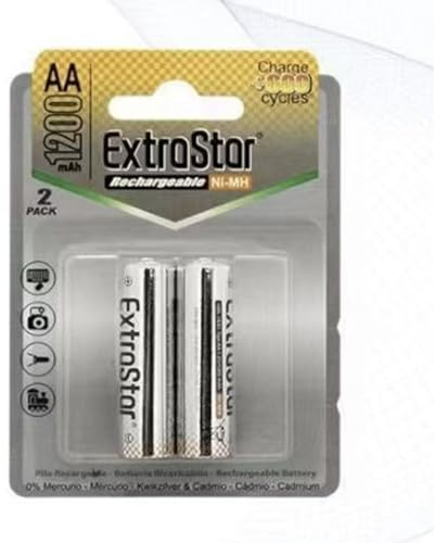 TEKHOME Batterie Ricaricabili AA 1200mAh 1.2V Ni-MH – Pile Stilo per Telecomandi, Mouse, Tastiere e Giocattoli – 12 Pezzi (6 Confezioni da 2) – AA1200-2B