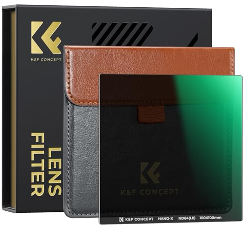K&F CONCEPT 100 x 100mm ND64 (6 Stop) Square Filter Ultra Slim HD 28 Multi-Layer Coatings Neutral Density Import AGC Optical Glass