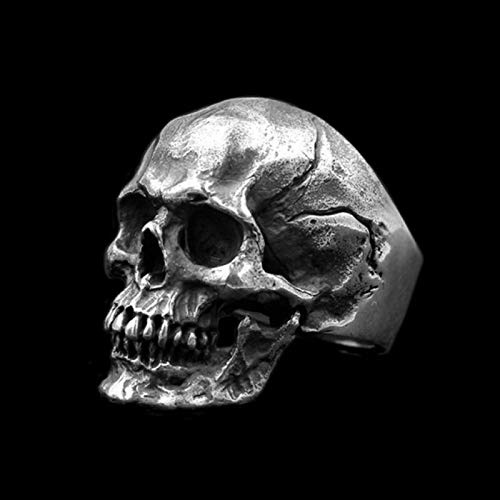 DAOMEI Herren Calvarium Totenkopf Ring Gothic Biker Ring Motorrad Band Schmuck