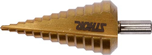 Sthor HSS Stufenbohrer titanniert für Metall, Holz Kunststoff – Größenwahl 4-12/4-20/4-32/4-39mm – oder als Set, automatische Zentrierung Kegelbohrer (4-39mm)
