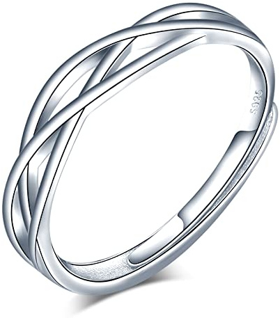 CPSLOVE Anillo de plata 925 para pareja, anillos de bodas de diamantes de flores, tamaño ajustable, Anillo de compromiso