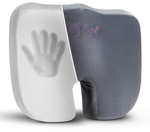 Byre® Seat Cushion | Premium Memory Foam Orthopedic Coccyx Cushion | UK Family Business | Ergonomic and Orthopedic Pain Relief Cushion
