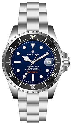 ENRIVA Men's Automatic Pro Dive Mens Watch Rotating Ceramic Bezel Diving Watches Self-Wind Professional Diver Watches for Men