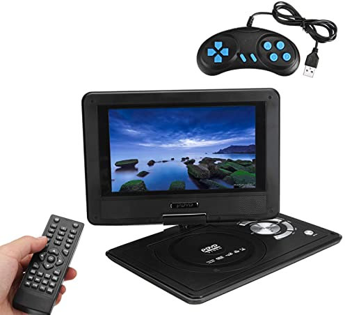 ZXNQ Lecteur DVD Portable 9,8 Pouces Radio FM USB, récepteur AV, Haut-parleurs CD Lecteur de Jeu Mini Lecteur TV