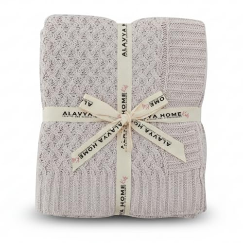 Alavya Home® Babydecke 75x100 cm Baumwolle Wolldecke aus Oeko-TEX I Baumwolldecke Strickdecke für Baby I Baby Decke Neugeborenen Kuscheldecke Geschenk Junge & Mädchen I 100% GOTS Organic Bio Baumwolle