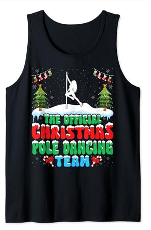 Christmas Pole Dancing Dance Team - Funny Pole Dancer Xmas Tank Top