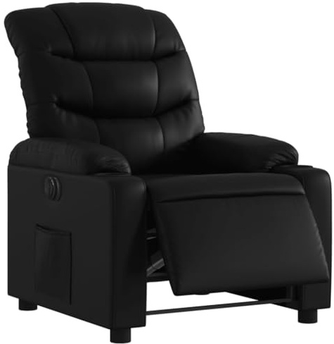 vidaXL Elektrisk reclinerfåtölj svart konstläder, liggfåtölj, fåtölj, justerbar fåtölj, liggfåtöljer, fåtöljer, justerbara fåtöljer