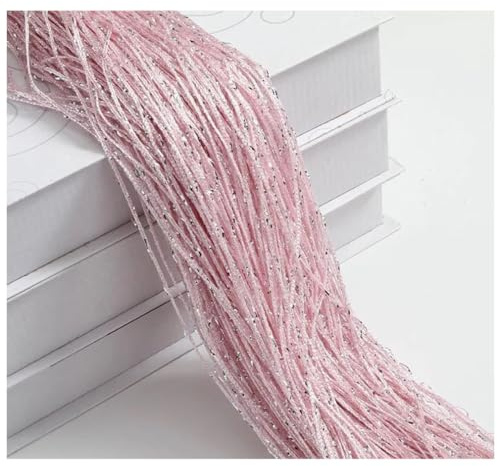 Wisafory Fadenvorhang Fadengardine Glitzer Fadenvorhänge Fliegenvorhang Raumteiler Fliegenschutz Fransen Vorhang Fadenvorhang Dekoration für Tür, Fenster, Zuhause 100 x 200cm Rosa | Fransen Vorhang, luftdurchlässig, dekorativer Insektenschutz, für Tür, Fenster, Wohnzimmer und Schlafzimmer